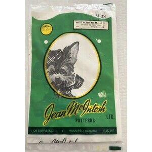 Jean McIntosh Petit Point Kit Dog Needlepoint Made in Canada